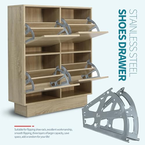 2 Layers Shoes Drawer Cabinet Hinges Flip Frames, Grey, 1 Pair - color: Gray, size: 2 Layers