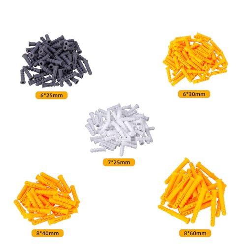 130 Pcs Premium Quality Plastic Drywall Wall Anchors (Screws No Included),Bulk Pack #8x1-3/5 - size: #8x1-3/5"