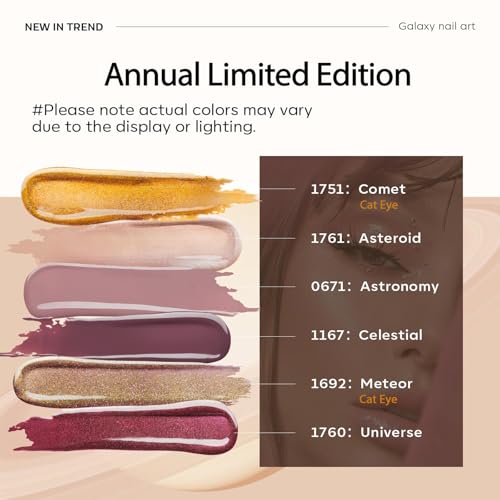 modelones Fall Gel Nail Polish Set 6 Colors, Nude Brown Burgundy - color: A Nude Brown
