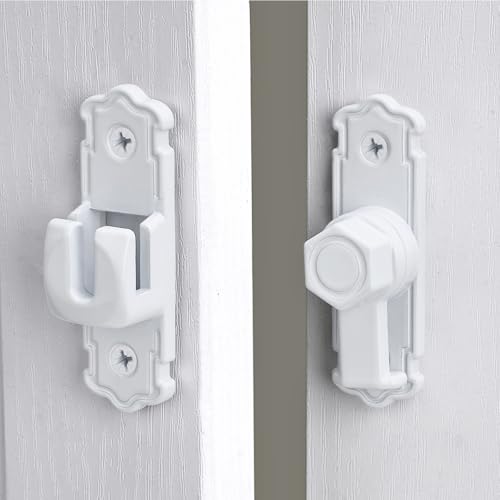 White 90/180 Degree Barn Door Latches,Aluminum Alloy Flip Latch - color: White