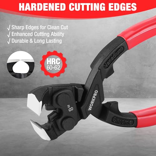 WORKPRO 8 Inch Nail Puller Pliers, High Leverage End Cutting Pliers