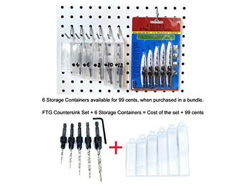 FTG USA Countersink Drill Bit Set 5 Pc Wood #4#6#8#10#12 Tapered Drill Bits - size: #4#6#8#10#12, style: w/o Depth Stop