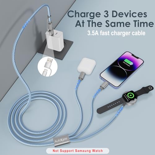 2Pack Travel Essentials,Multi Charging Cable for Apple Watch Charger Blue - color: Blue, size: 2pack-4ft