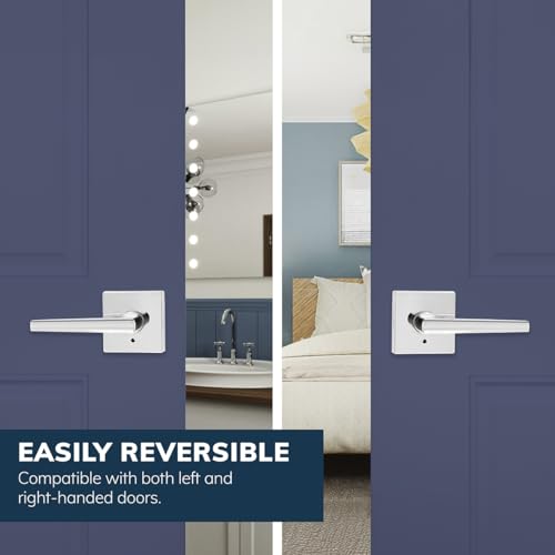 Delaney Kira Privacy (Bed/Bath) Door Lever Right-Hand Polished Chrome - color: Polished Chrome