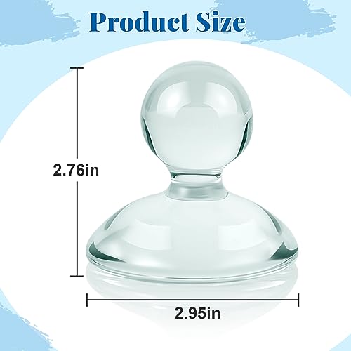 Nuanchu Glass Muller for Making Paint, 2.95 in Muller Art Supplies for Artists Grinding Pestle Apparatus for Watercolor Oil Pigment Tempera Crafts Mixing Homemade Paint Tools (Round Handle)