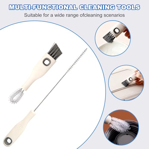 2pcs Cup Lid Cleaning Brush Set, Multifunctional Gap Cleaner & Straw Brush with Long Narrow and Short Wide Brushes, Portable Bottle Cleaning Kit for Baby Bottle, Sippy Cup, Teapot Spout, Tumbler Tubes