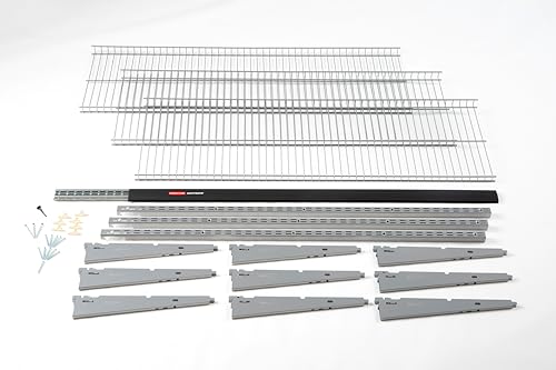 Rubbermaid Fasttrack Rail Storage 48"x16" 3-Shelf Kit, 350 lbs. Per Shelf, for Home/Garage/Shed/Workshop Organization - size: 48" Shelf
