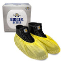 ShuBee Original Disposable, Extra-Large Boot and Shoe Covers, Thicker & Stronger, Durable Protection for Floors - 50 Pairs - color: Yellow