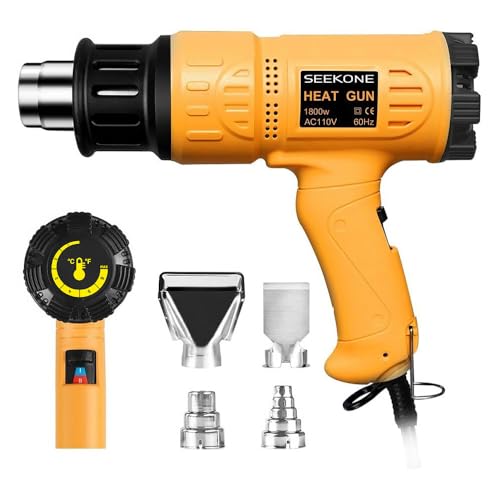 SEEKONE 1800W Heat Gun Variable Temp 122℉-1202℉ for Crafts, Shrink Wrap