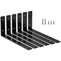 LSK 6PCS Shelf Bracket, L 12"×H 5", 5mm Thick Heavy Duty L Bracket, Black - color: Black, size: 12x5 inch (heavy duty)