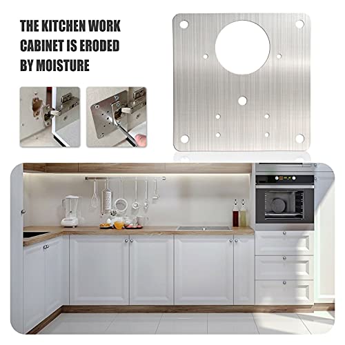Cabinet Hinges Repair Plate,Stainless Steel Hinge Repair Brackets Kit,Kitchen Cupboard Door Hinge Repair Plate Kit Includes Fixing Screws,Protect Wooden Kitchen Cabinet Door,Furniture(6 PCS)… - size: 6 Pieces