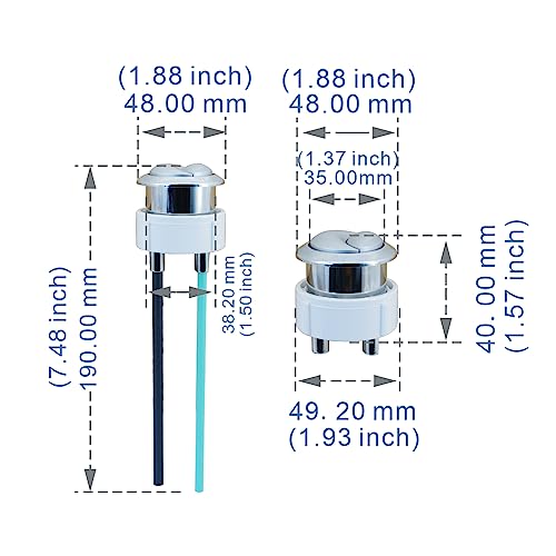 2 Inch Toilet Dual Flush Valve Replacement for Kohler &Geberit
