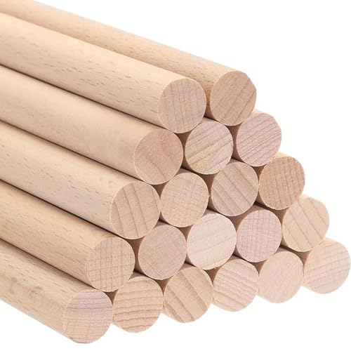ALBO 1/2" x 24" Wooden Dowel Rods Set - 25 Pack Birch Natural Thin Hardwood Craft Rods Furniture Parts Hangers Toys Smooth Finish Suitable Crafts Decor DIY Bulk Professional - size: 1/2" x 24" 25 Pcs