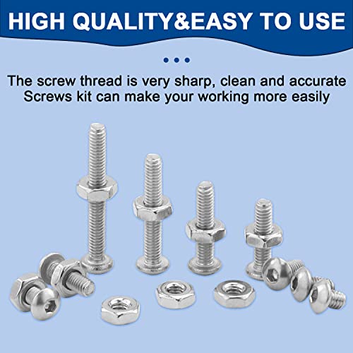 NINDEJIN 322 Pcs M2.5 Small Metric Button Head Socket Cap Screws Bolts Set - size: 322Pcs M2.5 3mm-20mm