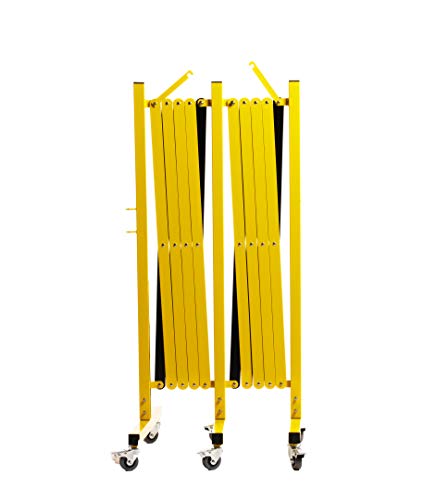 Trafford 16-Ft Industrial Expandable Metal Barricade, Yellow/Black Gate - size: 16 feet, Yellow and Black