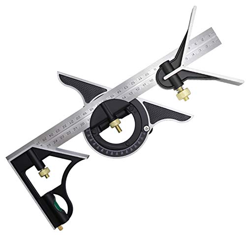 Square Angle Ruler,3Pcs/Set 300mm Stainless Steel t Square Ruler Adjustable Sliding Combination & Protractor Level Measure Measuring Set