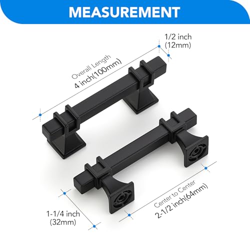 HOME EDIT Matte Black Pulls Cabinet Handles 2-1/2 Inch 5 Pack - color: Matt Black, size: 2-1/2 In Hole Center