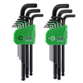 SK Allen Wrenches Sets, 18-Piece SAE/Metric Hex Key Set, L-Shaped, S2 Steel - style: Metric/SAE