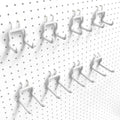 Pegboard Hooks, 8 Pack Peg Board Tool Utility Hooks & Hangers (White) - color: White