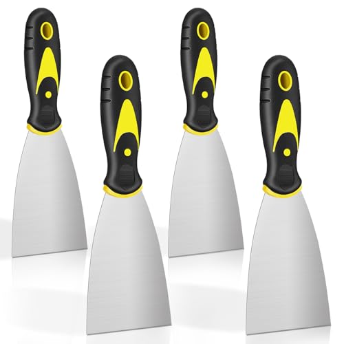 Putty Knife Set, Stainless Steel Spackle Knife Paint Scraper Tool Wallpaper Scraper (4PCS-2"")