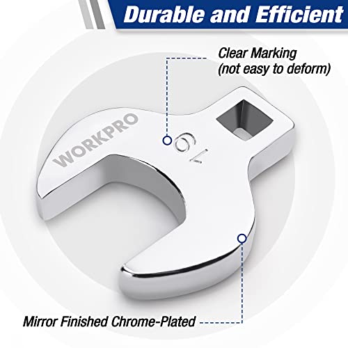 WORKPRO 3/8" Drive Crowfoot Wrench Set, 10-Piece Metric, 10-19mm - size: Metric System