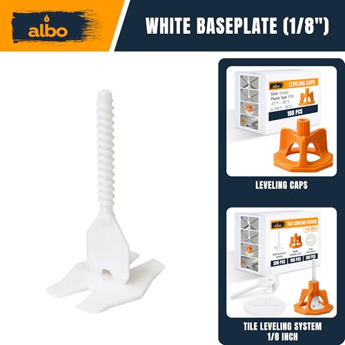 ALBO Tile Leveling System Base Plates 1/8" - 250 PCS - Professional Floor & Wall Spacers, Anti-Lippage Installation Clips for All Tile Formats, Self-Leveling Spacer System nova - style: Spacer 1/8" 250 PCS