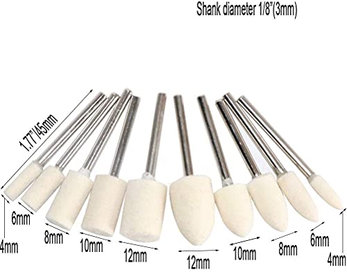 82PCS 1Inch Polishing Kit, Buffing Kit - Professional Wool Fabric Cotton Kit (50PCS) & Abrasive Set (32PCS) Mounted 3mm Shank for Rotary Tool Accessories