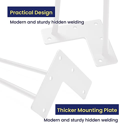 SMARTSTANDARD 6 Inch Heavy Duty Hairpin Furniture Legs, White 4PCS - color: White, size: 6 Inch