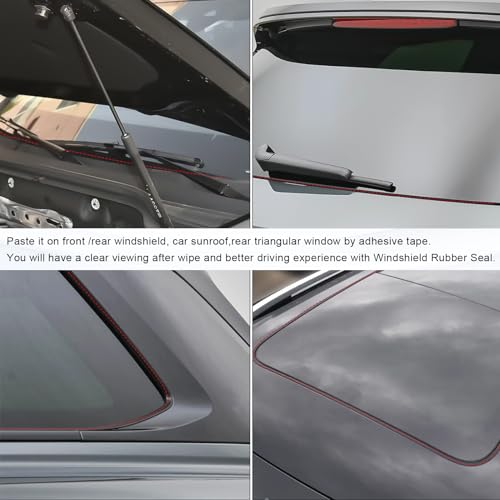 Windshield Rubber Seal Strip - 1.7M/ 5.6Ft Rubber Weather Stripping Window Seal Strirp Moulding Trim, Sunroof Seal for Car/Truck/SUV Front Rear Windshield (1PC)