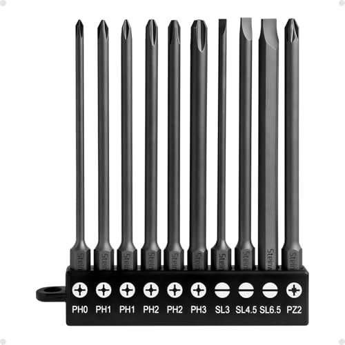 Impact Rated Screwdriver Bit Set, 4" Extended Long Magnetic Power Bits, Premium S2 Steel, Shock-Absorbing Design, 1/4" Hex Shank for Power Drill & Impact Driver (4 Inch PH+SL+PZ) - size: 4 Inch PH+SL+PZ