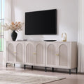 IFGET 92.63"W Modern Arch Sideboard Buffet Cabinet with Storage, Light Grey - color: Light Grey, size: 3 Pieces