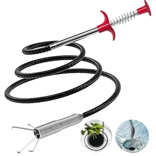 Drain Snake, Toilet Auger Hair Drain Clog Remover (116 inch) - style: 116 IN