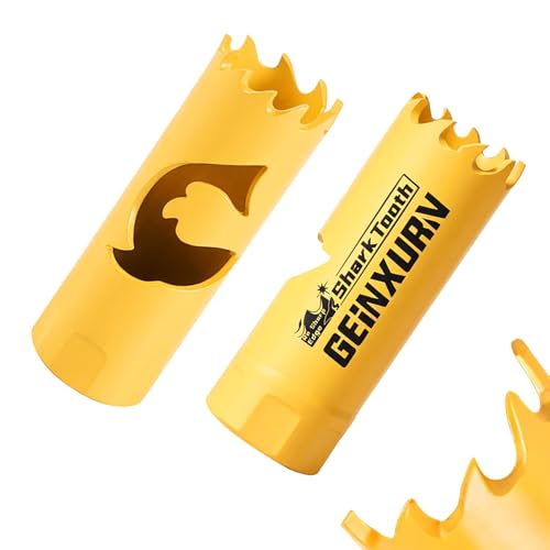 Geinxurn 3/4 Inch(19mm) Hole Saw, 2PCS HSS Bi-Metal Hole Saw Kit with Shark Tooth Hole Cutter for Wood,Drywall, PVC Boards and Thin Metal - color: 2 PCS 3/4"