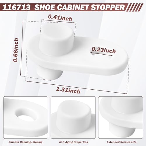 Shoe Cabinet Hinge and Stopper Replacement Part #110364 and #116713 - size: 110364 and 116713 (2 Pack)
