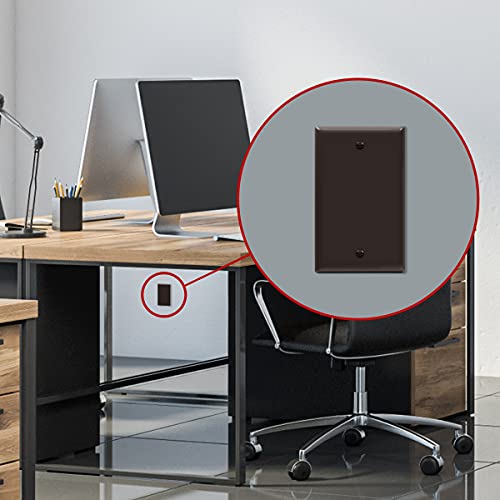 ENERLITES Blank Device Wall Plate, Gloss Finish, Standard Size 1-Gang 4.50" x 2.76", Polycarbonate Thermoplastic, 8801-BR, Brown - color: Brown, size: Standard