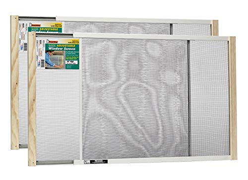 Frost King 2AWS1845 WB Marvin Adjustable Window Screen, 18in High x Fits 25-45in Wide (2 Pack) - style: 18" High x Fits 25-45" Wide (2 Pack)