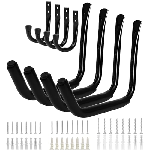 KURUI 15" Heavy Duty Garage Storage Hooks, 8 Pack Wall Mount Kayak Rack - size: 15''-8pcs