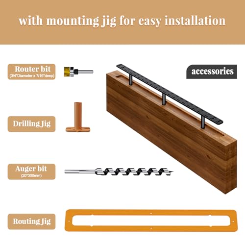 2pcs Floating Shelf Hardware Heavy Duty Hidden Shelf Brackets Support,Wall Mounting Invisible Floating Shelves Bracket with Jig (34" x 8" x 1.5" with Tools) - size: 34" x 8" x 1.5"