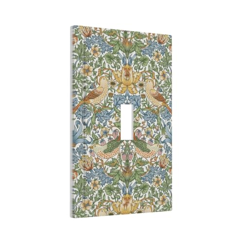 William Morris Strawberry Thief Single Toggle Light Switch Cover Plate - color: Strawberry Thrushes, size: 1-Gang Toggle