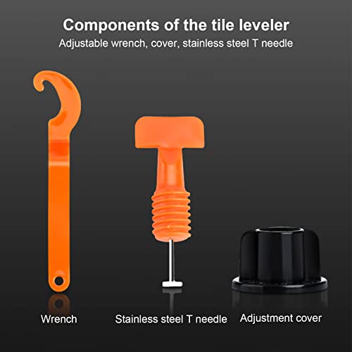 402Pcs Tile Leveler Set Reusable Tiles Leveling System Kit with "+" Type Clip Wrench for Floor