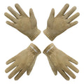 HANDLANDY 2 Pairs Kids Leather Gardening Gloves, Kid Work Gloves, Khaki, S - color: Khaki (2 Pairs), size: Small (Age 2-4)