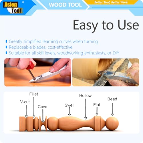 4pcs Mini Carbide Tipped Wood Lathe Turning tools Combo set Rougher Detailer Finisher Hollower with Wood Handle and Diamond Round Square Carbide Inserts