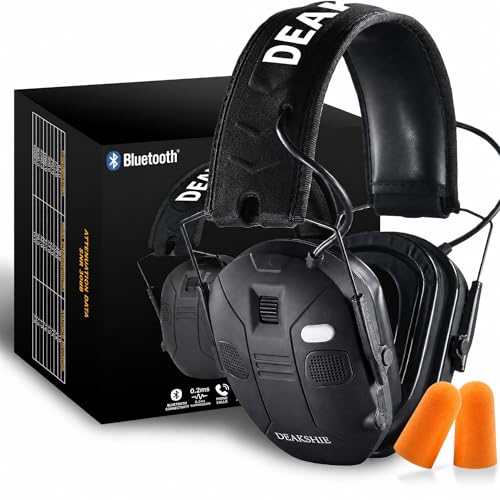 Bluetooth Shooting Ear Protection, 2-in-1 Gel Earmuffs for Glasses - color: Black