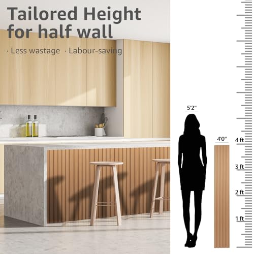 Art3d 48 x 6 Inch WPC Slat Wall Panels, 3D Wall Accents, 16-Pack, Boxwood | Real Wood Grain, Durable, Water Resistant, Wear-Resistant, No Emission, Eco-Friendly, Easy to Care, for Living Room, Bedroom - color: Boxwood, size: 48" * 6"