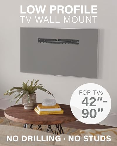 SANUS No Stud TV Wall Mount - Low Profile 22 to 55 inch TV Wall Mount with Easy DIY Install - Includes Built-in Safety Latch, All Hardware & Lateral Shift - size: Small
