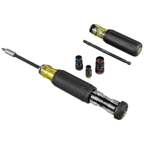 Klein Tools 80083 Impact Driver Kit with 7-in-1 SAE Impact Socket Set and 14-in-1 Multi-Bit Adjustable Length Screwdriver, 2-Piece - size: 2-Piece Kit