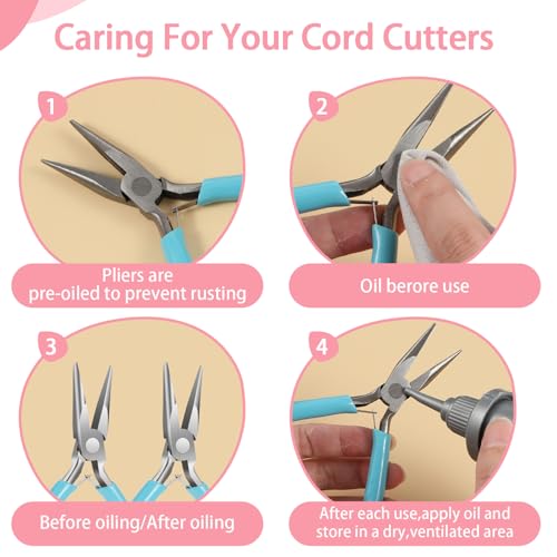 2 Pack Needle Nose Pliers for Jewelry Making, 4.5 Inch Small Needle Nose Pliers Jewelry Chain Nose Pliers Craft Pliers for Wire Bending, Repair, Object Grasping (Blue, Pink) - color: Blue+pink