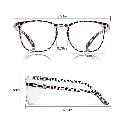 Safety Glasses Goggles for Women Girls Anti Fog Protective Eyewear Glasses - color: 1 Pack: Tortoise