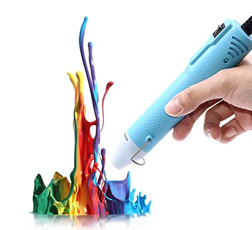 mofa Heat gun,Mini Hot Air Gun Tools Shrink Pen with Stand For DIY Embossing And Drying Paint Multi-Purpose Electric Heating Nozzle 150W 110V (Blue) - color: Blue