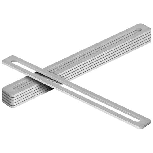 6 Pack 12" x 1" Adjustable Slotted Mending Plates, Stainless Steel | Slot for 3/8" Bolt - size: 12" x 1"